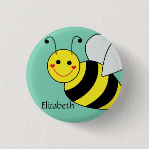 Niedliche Hummel-Biene personalisiert Button