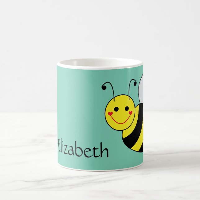Niedliche Hummel-Biene personalisiert Tasse (Mittel)