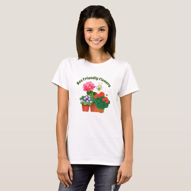 Niedliche Hummel Botanische Crew Neck T - Shirt (Vorne ganz)
