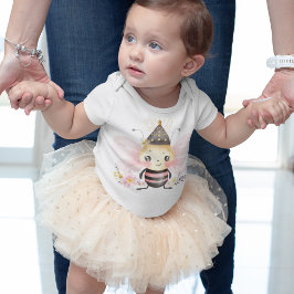 Niedliche Hummel mit Blume und Braunhut Baby Strampler