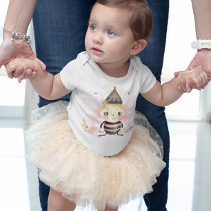 Niedliche Hummel mit Blume und Braunhut Baby Strampler