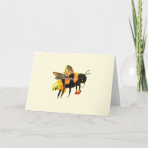 Niedliche Hummel mit Pollen Karte