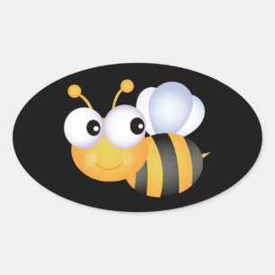 Niedliche Hummel Ovaler Aufkleber