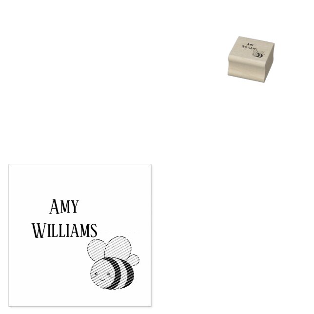 Niedliche Hummel personalisiert Gummistempel (Stempel)
