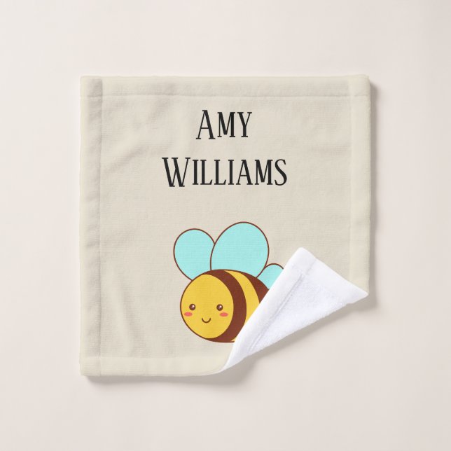 Niedliche Hummel personalisiert Waschlappen (Waschlappen)