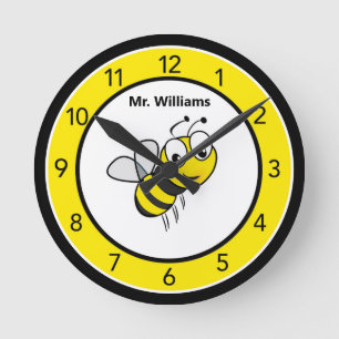 Niedliche Hummel Runde Wanduhr