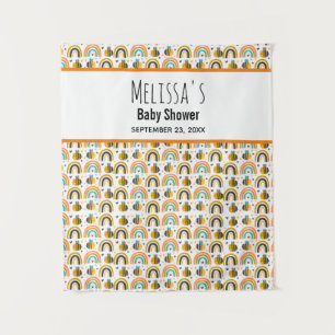 Niedliche Hummel und Regenbogen Muster Babydusche Wandteppich