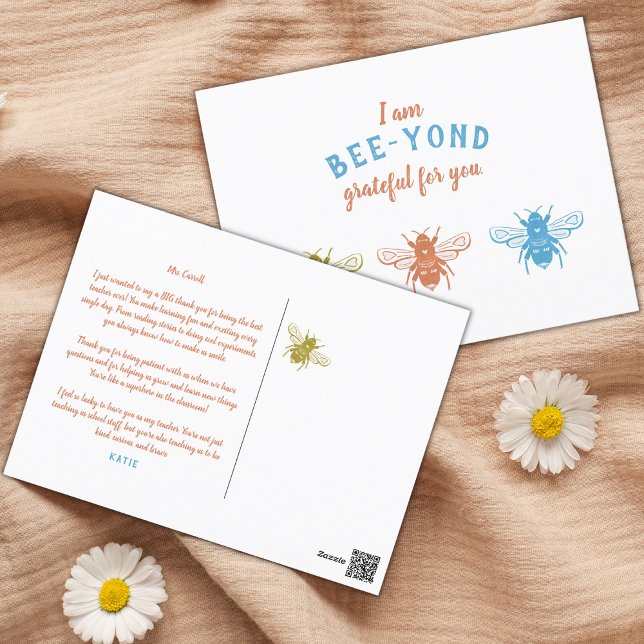 Niedliche Hummelbiene Vielen Dank Postkarte (Von Creator hochgeladen)