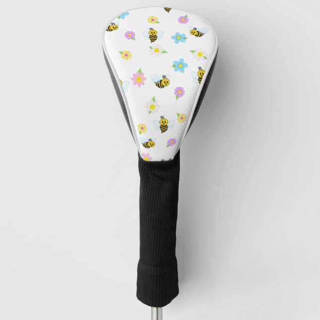 Niedliche Hummelblüte Gelbe Hummelblüte Golf Headcover (Vorderseite)