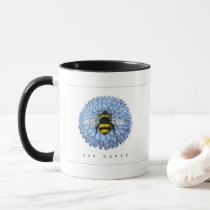 Niedliche Hummeln auf Blaue Blume Tasse