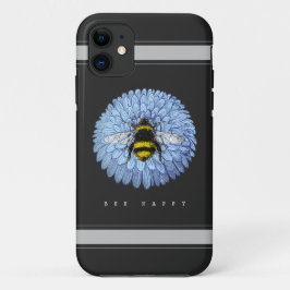 Niedliche Hummeln auf Blauer Blume Naturschwarz Case-Mate iPhone Hülle
