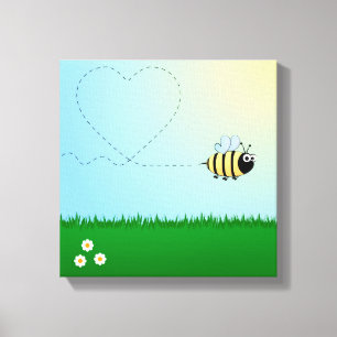 Niedliche Hummeln Cartoon Kinder gepackt Leinwand