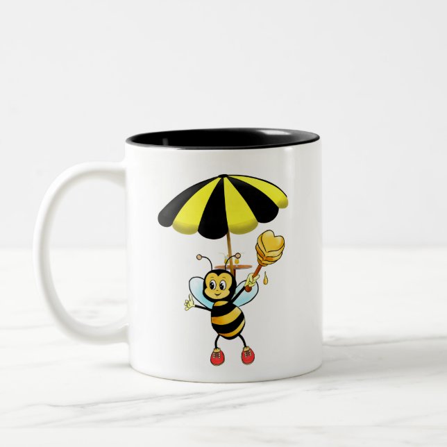 Niedliche Hummeln-Zwei-Tone-Kaffee-Tasse Zweifarbige Tasse (Links)