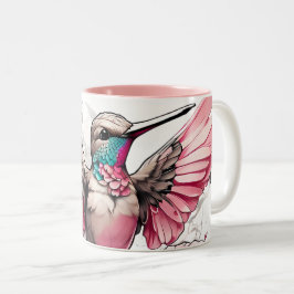 Niedliche Hummingbird-Designs auf Zwei-Tone-Kaffee Zweifarbige Tasse