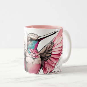 Niedliche Hummingbird-Designs auf Zwei-Tone-Kaffee Zweifarbige Tasse