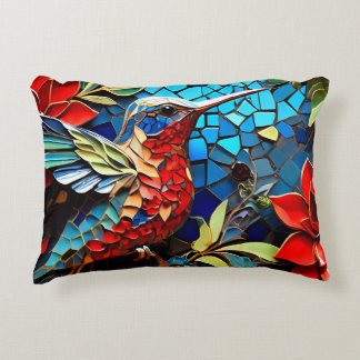 Niedliche Hummingbird-Mosaike Dekokissen