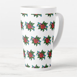 Niedliche Hummingvögel auf Hibiskus Blume Cartoon Milchtasse