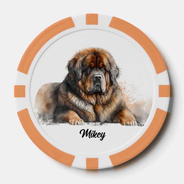 Niedliche Hundabbildungen - Mastiff Pokerchips (Vorderseite)