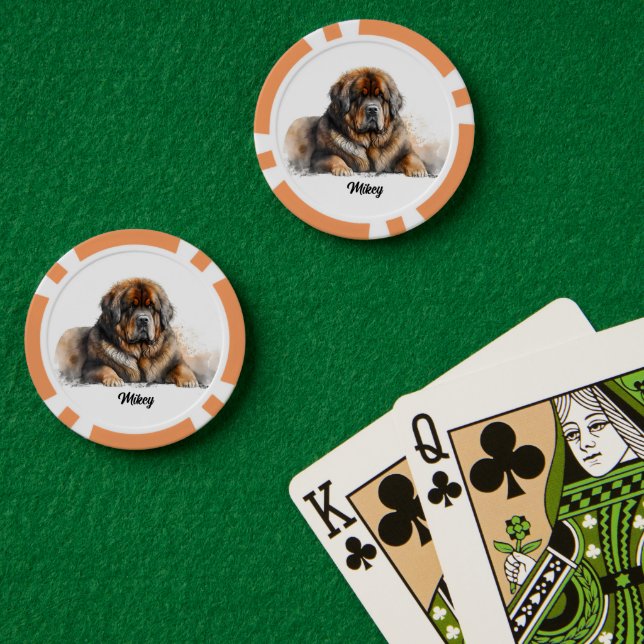 Niedliche Hundabbildungen - Mastiff Pokerchips (Pokertisch (doppelt))