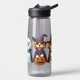 Niedliche Hunde als Gespenst, Hexe & Vampire Trinkflasche
