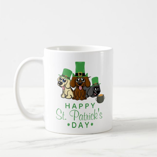 Niedliche Hunde am St. Patrick's Day Leprechaun Ha Kaffeetasse (Links)