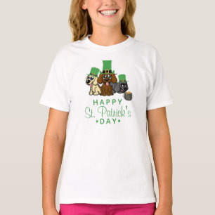 Niedliche Hunde am St. Patrick's Day Leprechaun Ha T-Shirt