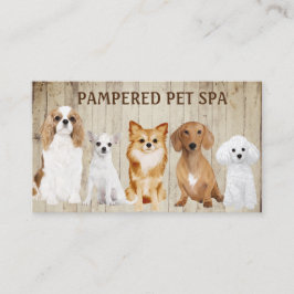 Niedliche Hunde auf der Fence Pet Groomer Business Visitenkarte