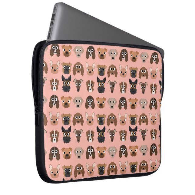 Niedliche Hunde auf Rosa Laptopschutzhülle (Vorne Rechts)