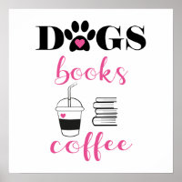Niedliche Hunde Bücher Kaffee Moderne Typografie