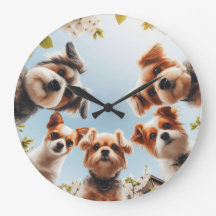 Niedliche Hunde Funny Dog Wall Uhr