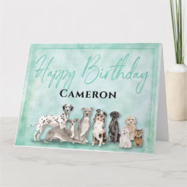 Niedliche Hunde glücklich zum Geburtstag Karte