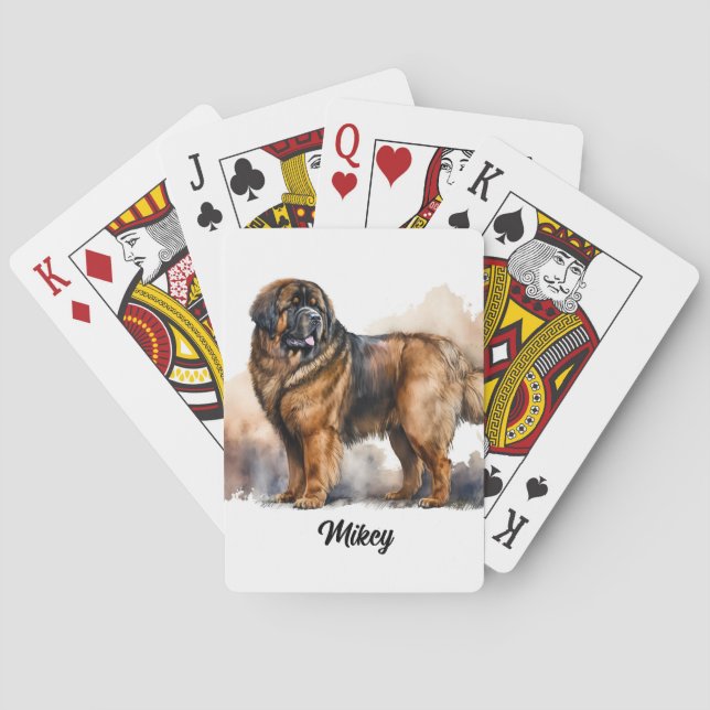 Niedliche Hunde-Illustration - tibetischer Mastiff Spielkarten (Rückseite)