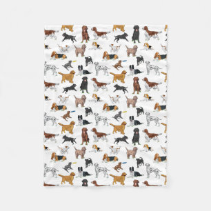 Niedliche Hunde-Illustrationsmuster Fleecedecke