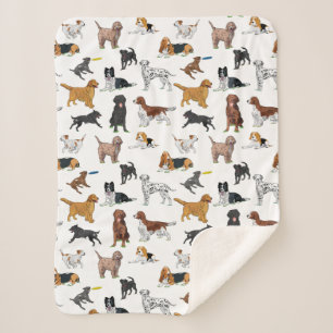 Niedliche Hunde-Illustrationsmuster Sherpadecke