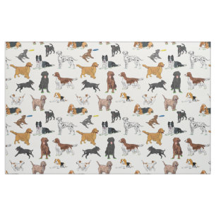 Niedliche Hunde-Illustrationsmuster Stoff