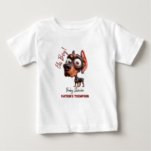 Niedliche Hunde-Karikaturen Kinderdusche für Junge Baby T-shirt