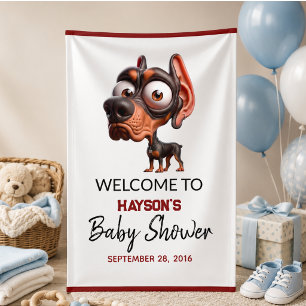 Niedliche Hunde-Karikaturen Kinderdusche für Junge Banner