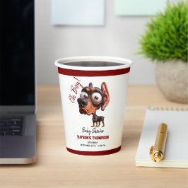 Niedliche Hunde-Karikaturen Kinderdusche für Junge Pappbecher