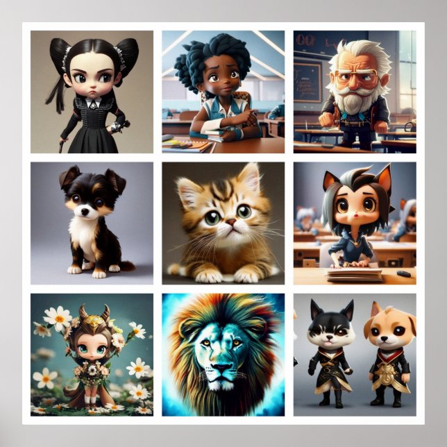 Niedliche Hunde Katze großartige Geschenke Poster (Vorne)