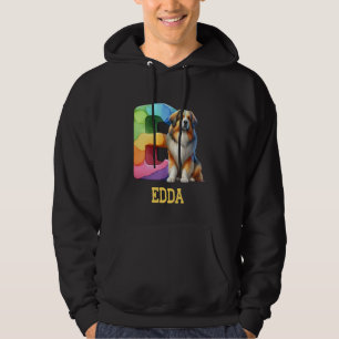 Niedliche Hunde Letter Edda Name Rainbow Dog Hoodie