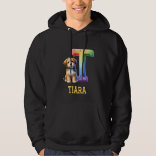 Niedliche Hunde Letter Tiara Name Rainbow Dog Hoodie