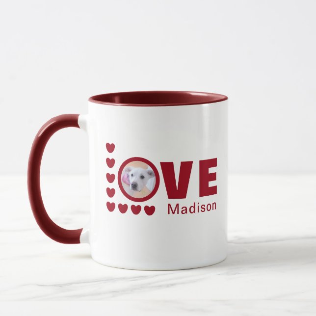 Niedliche Hunde Liebe Herz Valentinstag Rot Tasse (Links)