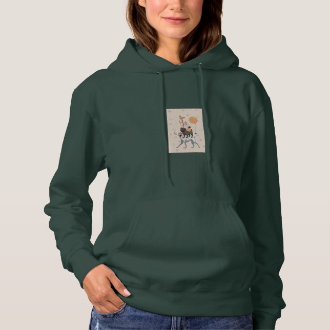 Niedliche Hunde mit Balloons Hoodie Frauen Sweatsh (Vorderseite)