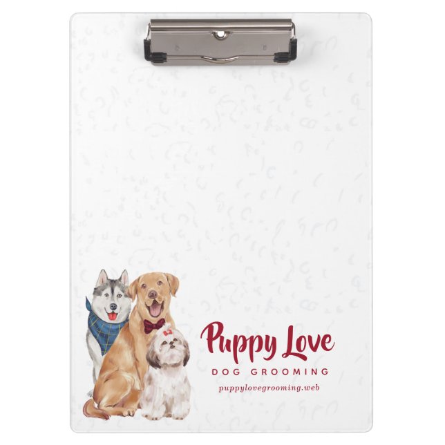 Niedliche Hunde mit Bandanas & Bowties Zwischenabl Klemmbrett (Vorderseite)