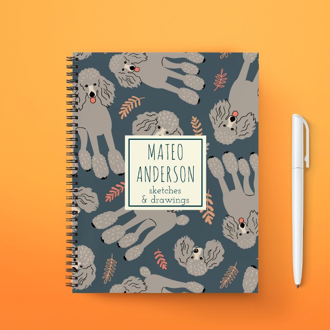 Niedliche Hunde mit Pflanze Personalisiert Name Gr Notizbuch (Von Creator hochgeladen)