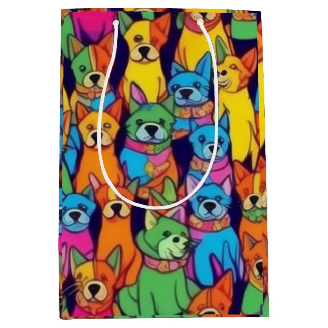 Niedliche Hunde Mittlere Geschenktüte (Vorderseite)