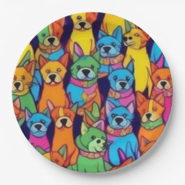 Niedliche Hunde Pappteller