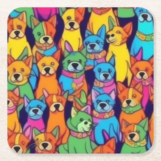 Niedliche Hunde Rechteckiger Pappuntersetzer (Vorderseite)