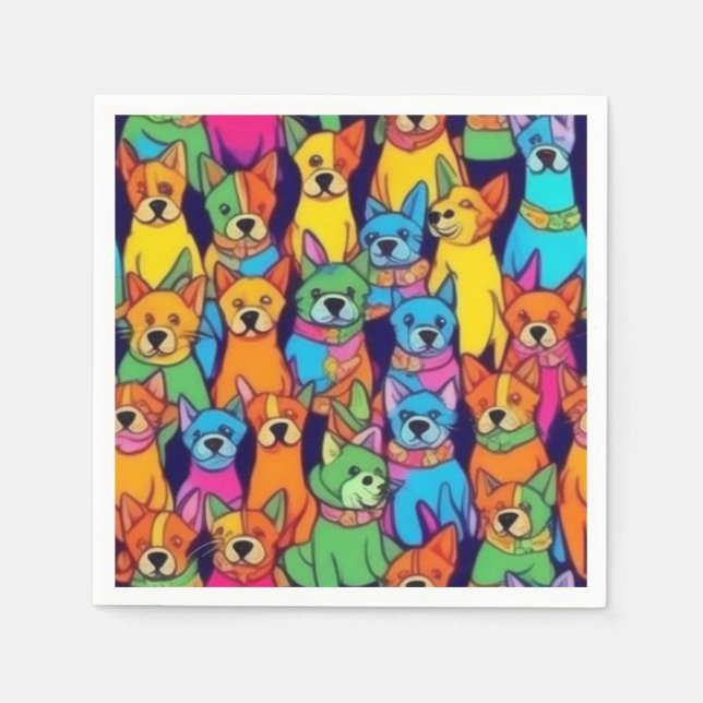 Niedliche Hunde Serviette (Vorderseite)