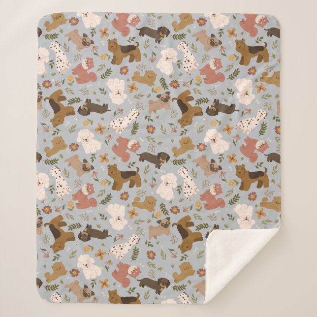 Niedliche Hunde Sherpa Blanket Sherpadecke (Vorderseite)
